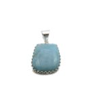 Hanger Larimar zilver (vierkant)
