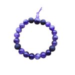 Kogelarmband Amethist Lavasteen