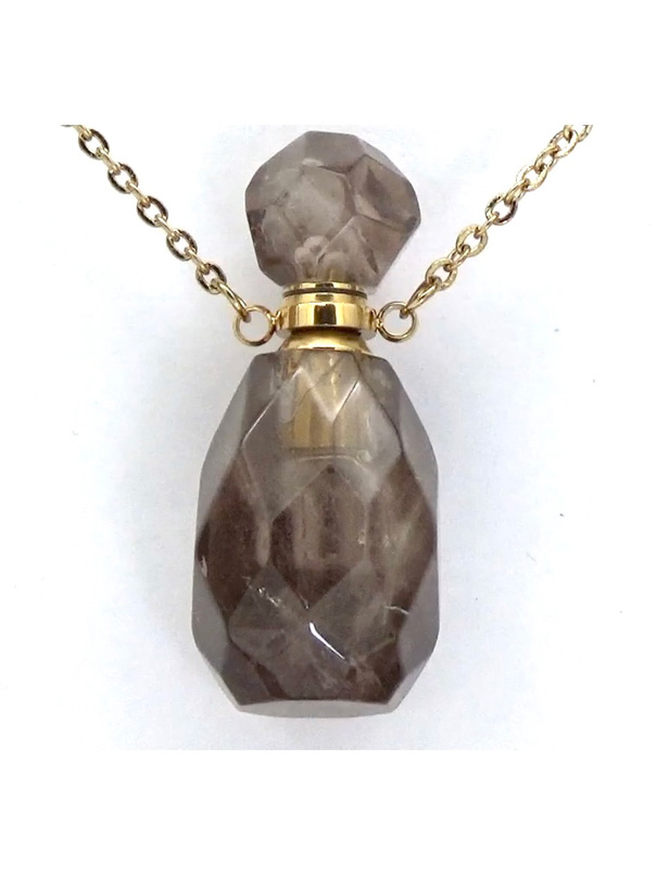 Ketting met Rookkwarts parfumflesje. - Afbeelding 2