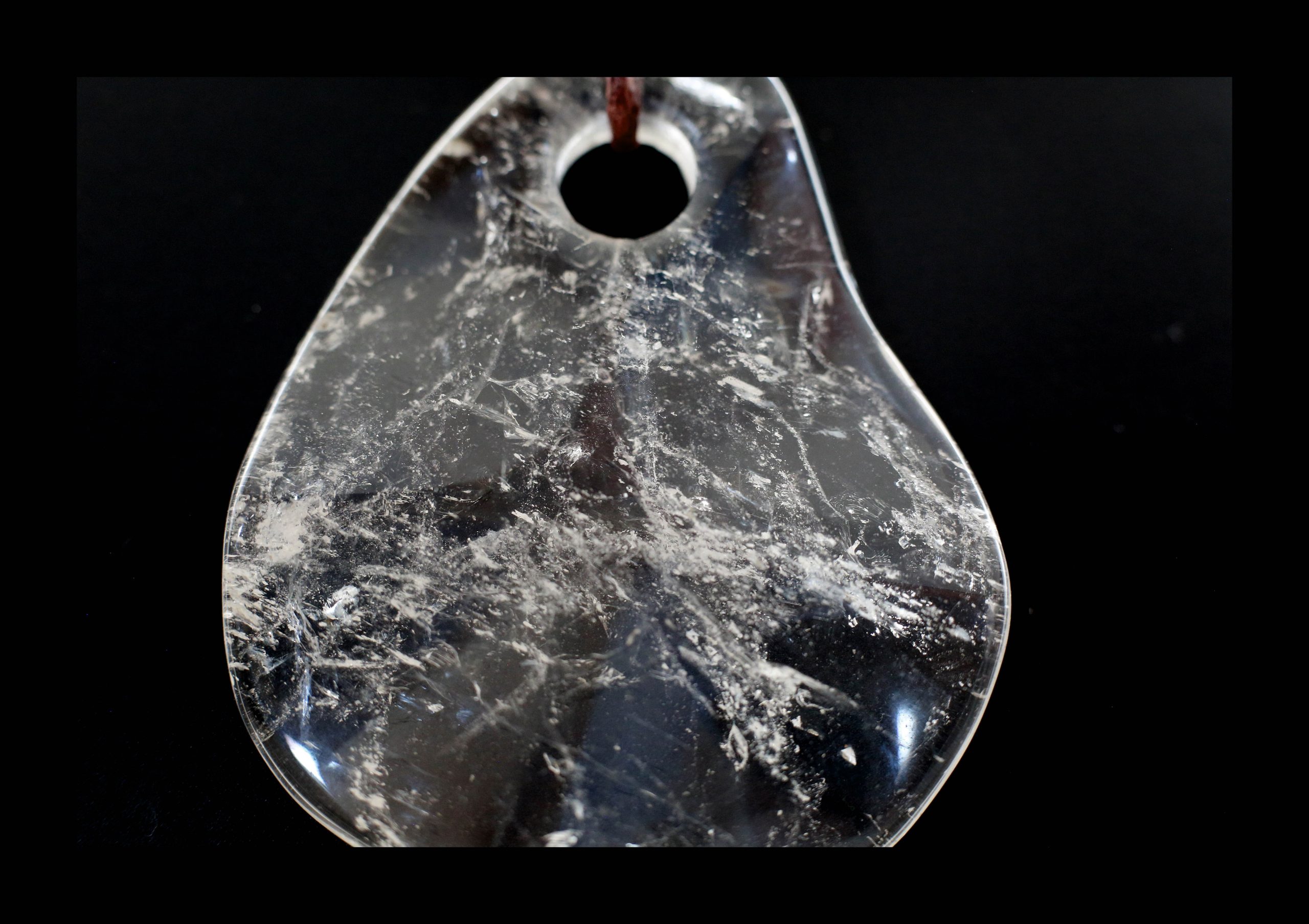 Bergkristal Amulet/Hanger aan houten ketting - Afbeelding 4
