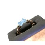 Ring brons vergulde Hematiet met Aquamarijn