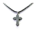 Hematiet ketting met Hematiet Keltisch kruis