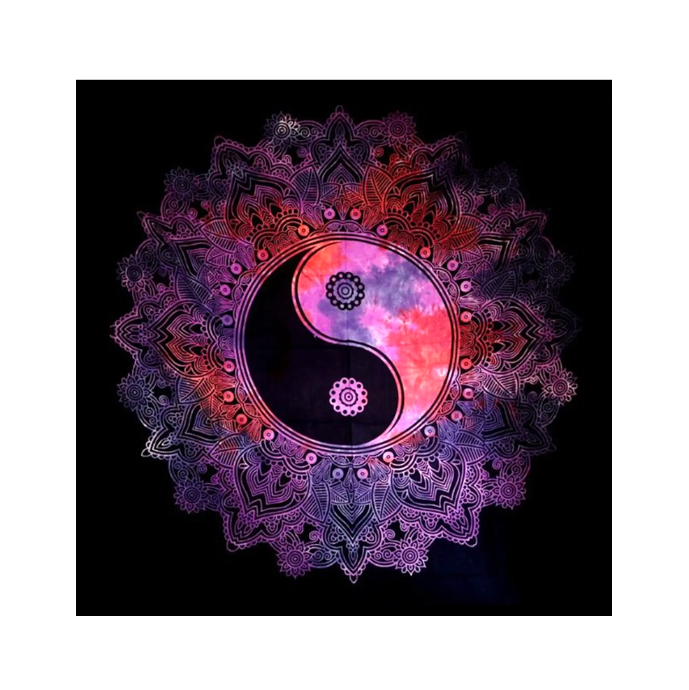 Grandfoulard Yin Yang Paars/Rood.